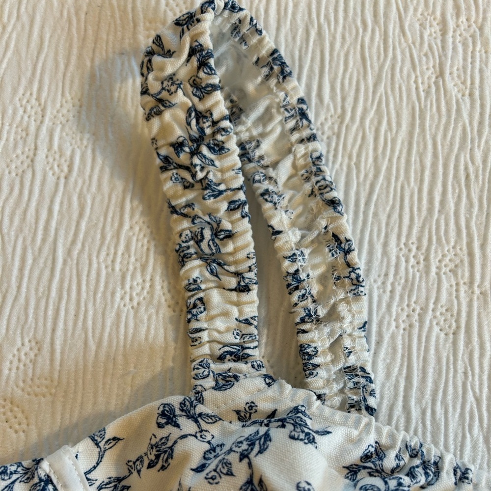 Windsor Corset Top blue white floral size L - Picture 4 of 13